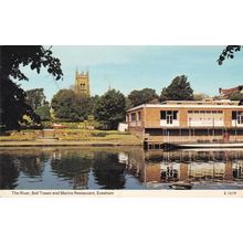 Marine Restaurant Evesham Worcester Riverside 1970s Postcard