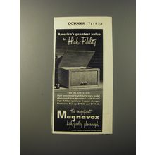 1953 Magnavox Playfellow Phonograph Ad - America's greatest value
