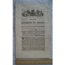 1820 Act of Parliament: punishing Mutiny & Desertion, payment of Army