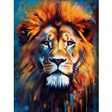 Lion Wall Art African Lion Print Colourful Animal Art Framed Picture Lounge Art