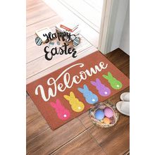 Chestnut Colorful Bunny Printed Entrance Mat