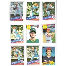 1985 Topps Minnesota Twins team set of 32 cards – Puckett RC, 2 Viola