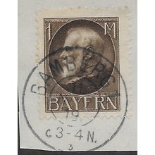 GER (BAVARIA) 1914 1m KING LUDWIG III' (PERFED) FINE USED (EBID64-440)