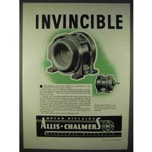 1938 Allis-Chalmers Seal-Clad Motors Ad - Invincible