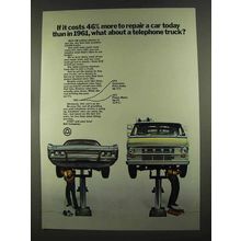 1972 Bell Telephone Ad - 46% More to Repair a Car