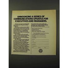 1972 Bell Telephone Ad - Communications Updates