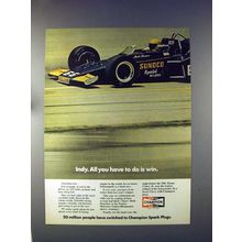 1972 Champion Spark Plugs Ad w/ Mark Donohue!