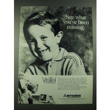 1988 Mitsubishi VisiTel Visual Telephone Display Ad - See What Been Missing