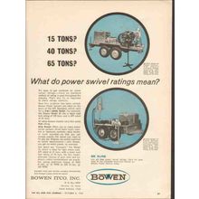 BOWEN ITCO INC 1962 what power swivel ratings mean oilfield vintage ad