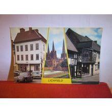multiview, LICHFIELD, STAFFORDSHIRE used postcard 1979 pm #