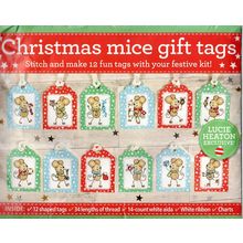 CHRISTMAS MICE GIFT TAG Christmas Cross Stitch Cover Kit- LUCIE hEATON