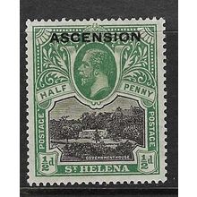 ASCENSION 1922 GEORGE V 1/2d MINT HINGED SG1