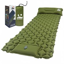 800G Ultralight Inflatable Sleeping Pad for Camping, with Foot Pump and Pillow,