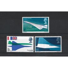 GB.First Flight of Concorde set of 3.Mounted Mint.Jul25b