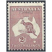 Australia 1935 SG134 2/- Maroon. Mounted Mint.