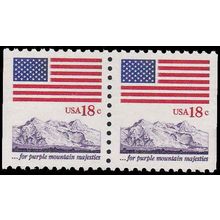 1893 18c U.S. Flag Fine MNH Dry Gum BPS Hor Pair V4686