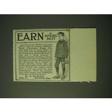1900 W.G. Baker's Teas, Extracts, Soap Ad - Earn a spring suit