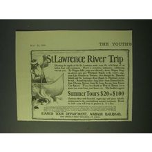 1900 Wabash Railroad Summer Tour Department Ad - St. Lawrence River Trip