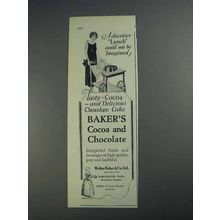 1925 Baker's Cocoa and Chocolate Ad - A Daintier Lunch