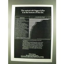 1972 National Kidney Foundation Ad, 4th Biggest Killer
