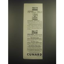 1931 Cunard Cruises Ad - Spring Only a few hours away!
