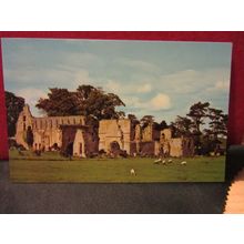 VIEW FROM PARKLAND, JERVAULX ABBEY, YORKSHIRE... unused postcard =