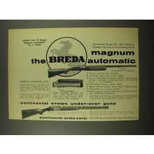 1955 Breda Magnum Automatic Shotgun Ad - World's first 12 Gauge Magnum