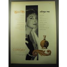 1950 Corday Toujours Moi Perfume Advertisement
