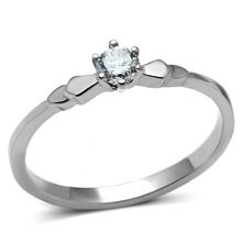 TK697 - High polished (no plating) Stainless Steel Ring with AAA Grade CZ in...
