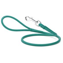 Dog Pet Round Leather Leash W3/8" - L72", Teal
