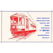 IMOTAC Bicentennial Project Tram 429 Restoration Indiana USA Postcard