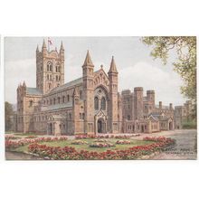 General View of Buckfast Abbey Devon J Salmon Art Postcard