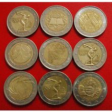 9 COMMEMORATIVE COINS: 2 EURO DIFFERENT TYPES! ★ LOW START ★ NO RESERVE!