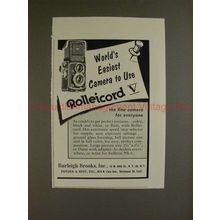 1955 Rollei Rolleicord V Camera Ad - Easiest to Use!!