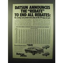 1975 Datsun Ad - B-210 Hatchback, Sedan