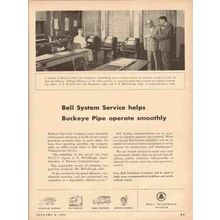 BELL TELEPHONE SYSTEM 1954 Buckeye Pipe Line Co dispatching vintage ad