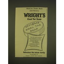 1955 Wright's Coal Tar Soap Ad - Ideal for toilet, bath and nursery