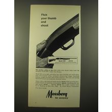 1966 Mossberg Model 500 Shotgun Ad - Flick your thumb and shoot