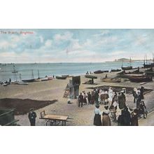 Brighton Beach Punch & Judy Puppet Show Old Sussex Postcard