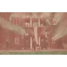 Clacton On Sea Essex Fire Drill Orphanage Blaze Damage Fireman Disaster Postcard