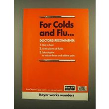1965 Bayer Aspirin Ad - For Colds and Flu