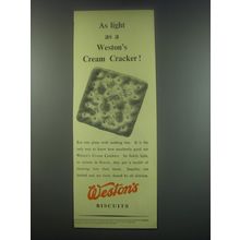 1949 Weston's Biscuits Ad - As light as a Weston's Cream Cracker!