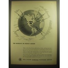 1946 Bell System Overseas Telephone Service Ad - The world's in reach again
