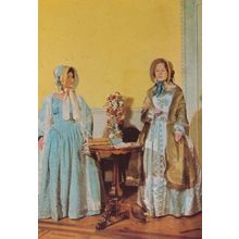 Carriage Dress Dresses Poke Bonnets Assembly Rooms Bath Fashion Postcard