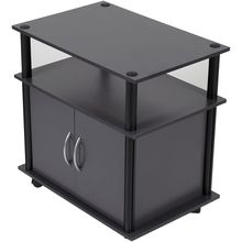 Home Basics Small TV Stand Chipboard & PVC with Storage 24" Grey TV Stand with 2