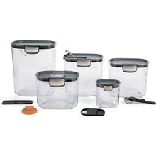 Prokeeper+ 9-Piece Airtight Food Storage Container Set – Clear Plastic Flour and