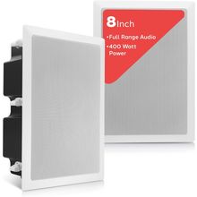 Pyle Ceiling Wall Mount Enclosed Speaker - 400 Watt Stereo In-Wall / In-Ceiling