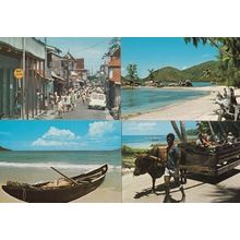 Seychelles Transport Canoe Boat Transportation 4x Postcard s