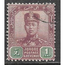 JOHORE SULTAN SIR IBRAHIM MALAYA 1910 1c SG78 78 SG USED