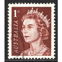 AUSTRALIA 1966: QUEEN ELIZABETH II DEFINITIVES - 1c BROWN USED (G4)